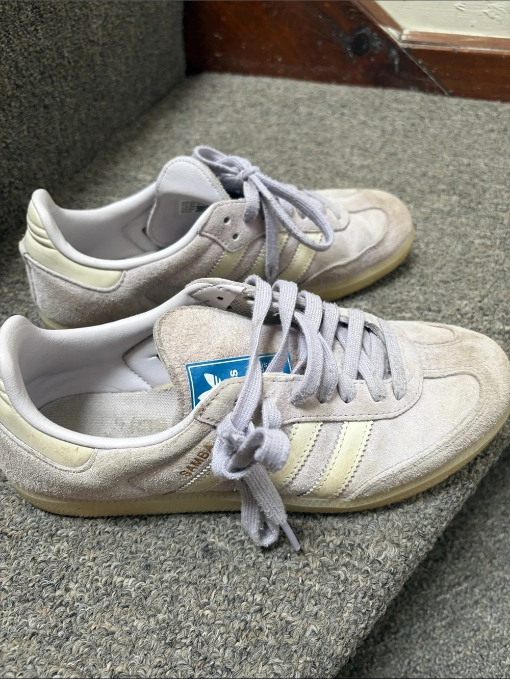 adidas women's suede Sambas in lilac light purple